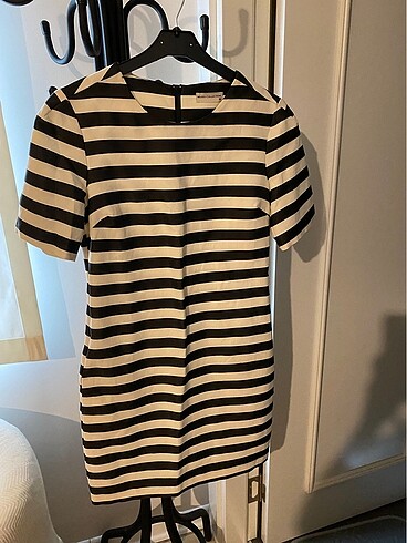 Mudo collection siyah-beyaz çizgili elbise