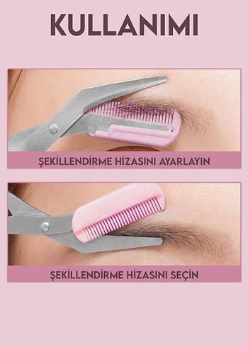 Kaş Makası Taraklı Kaş Makası Değiştirilebilir Tarak Epilasyon - Görsel 2