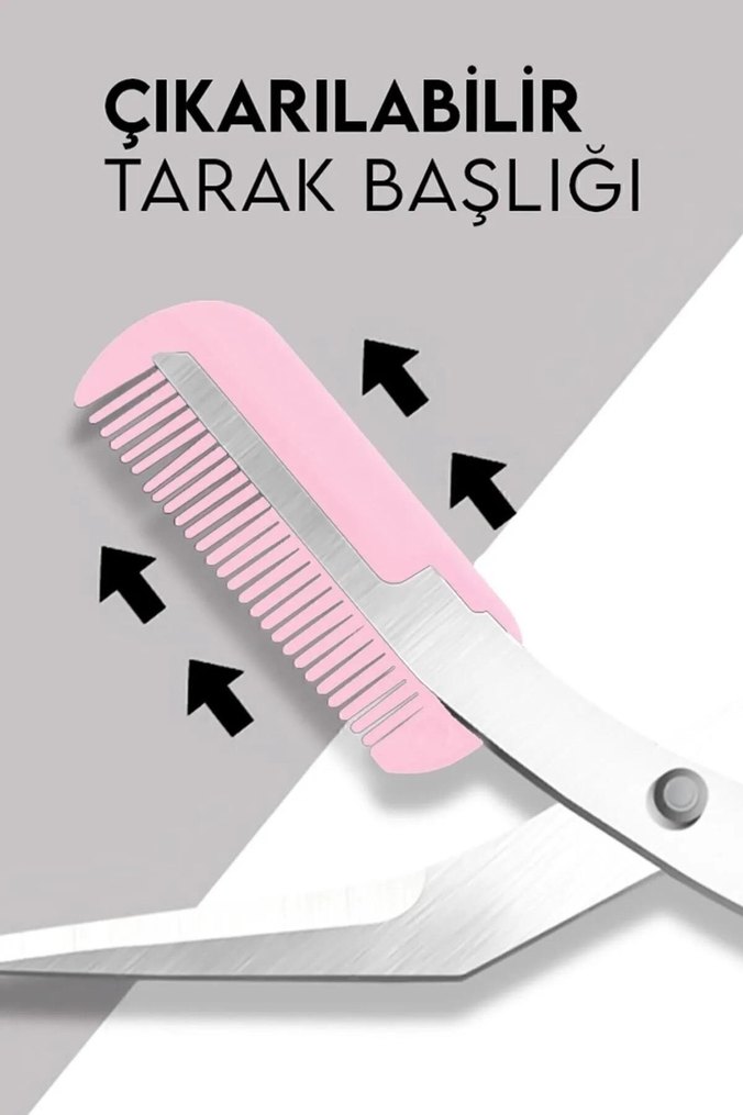 Kaş Makası Taraklı Kaş Makası Değiştirilebilir Tarak Epilasyon - Görsel 3