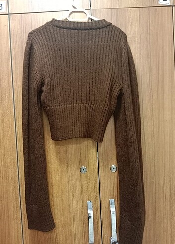 Zara Kahverengi crop kazak