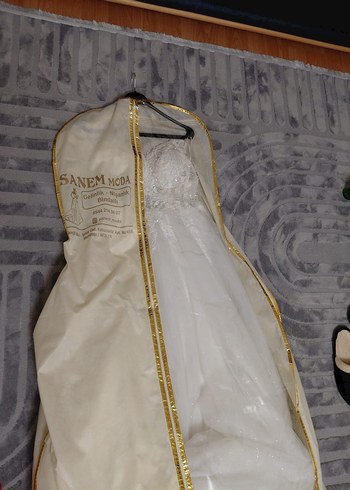 Beyaz Straplez A Kesim Uzun Gelinlik - Görsel 5