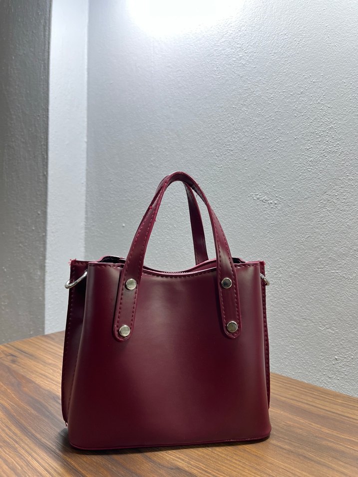 Siyah Minimalist Kadın Deri Çanta - Görsel 2