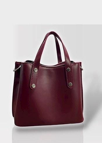 Bordo Deri Kadın El Çantası - Görsel 3