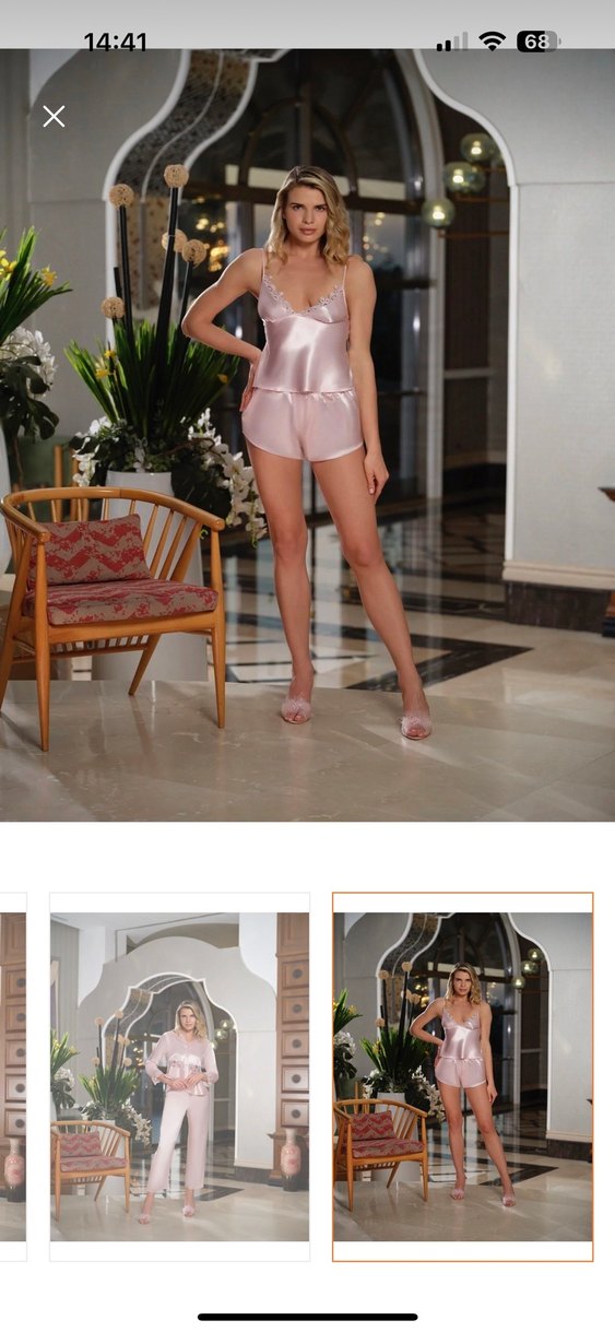 Siyah Dantelli Askılı Mini Pijama Takımı - Görsel 2