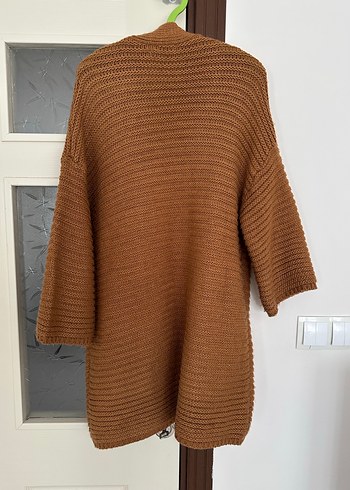 Kadın Kahverengi Midi Örgü Hırka - Görsel 3