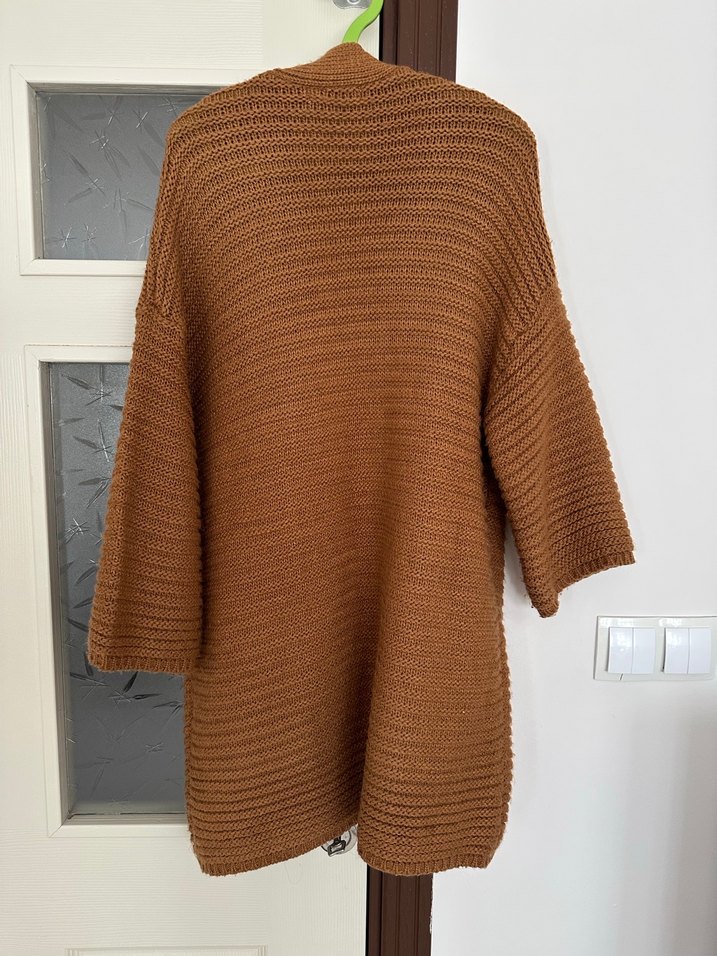 Kadın Kahverengi Midi Örgü Hırka - Görsel 3