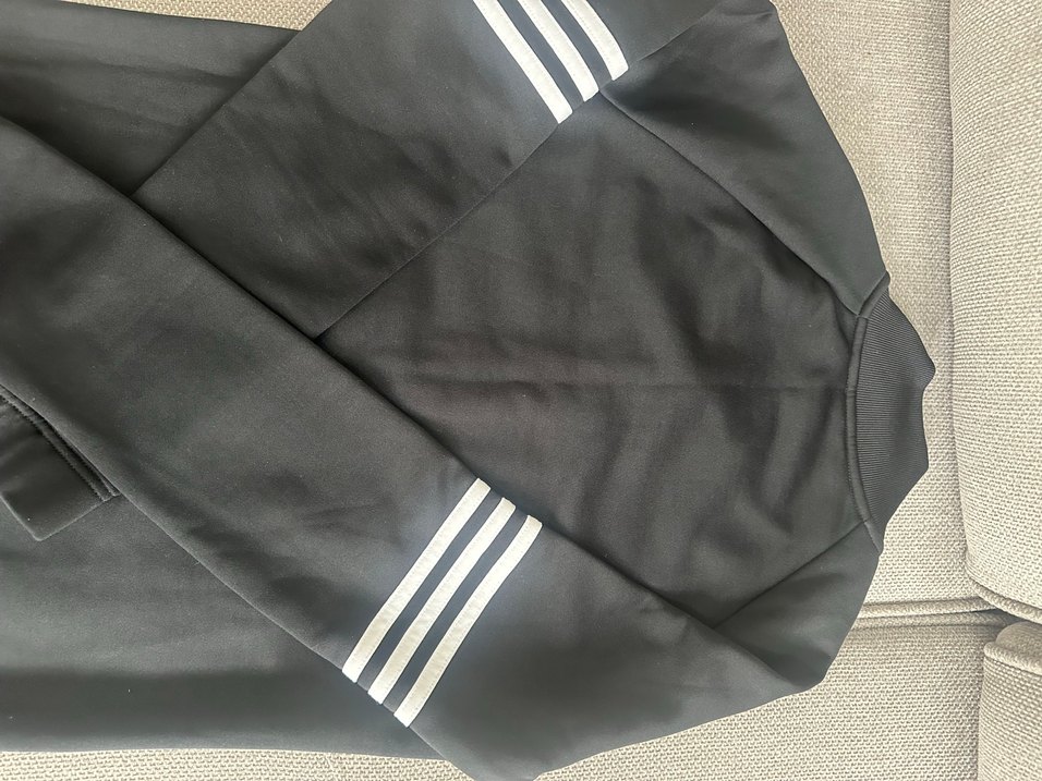 Siyah  orijinal Adidas Fermuarlı Kadın Spor üst - Görsel 5