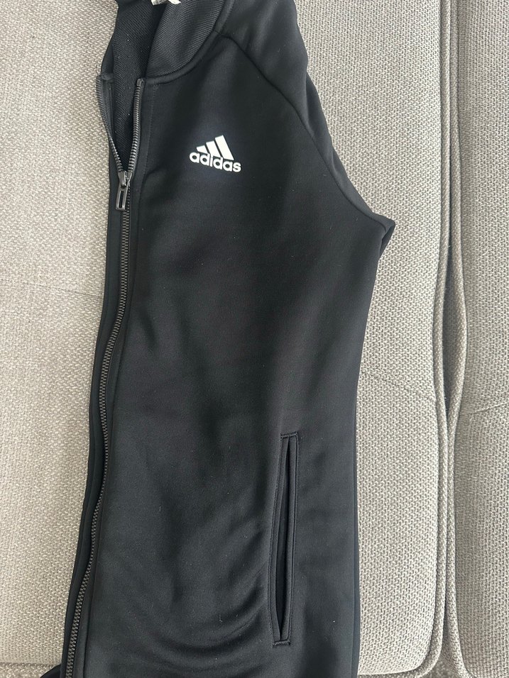 Siyah  orijinal Adidas Fermuarlı Kadın Spor üst - Görsel 3