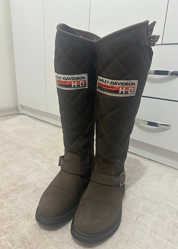 Kahverengi Deri Biker Dizüstü Bot - Görsel 2