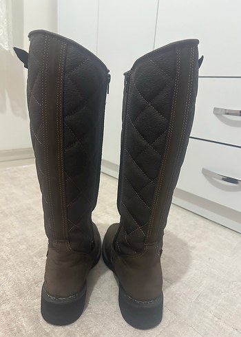 Kahverengi Deri Biker Dizüstü Bot - Görsel 3