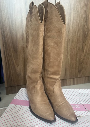 Kahverengi süet  Çizme - Görsel 3