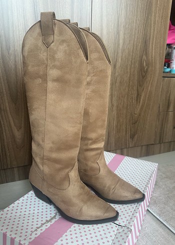 Kahverengi süet  Çizme - Görsel 7