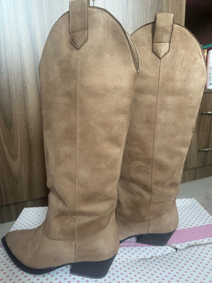 Kahverengi süet  Çizme - Görsel 4