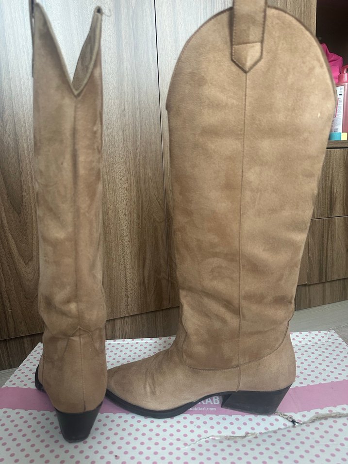 Kahverengi süet  Çizme - Görsel 5