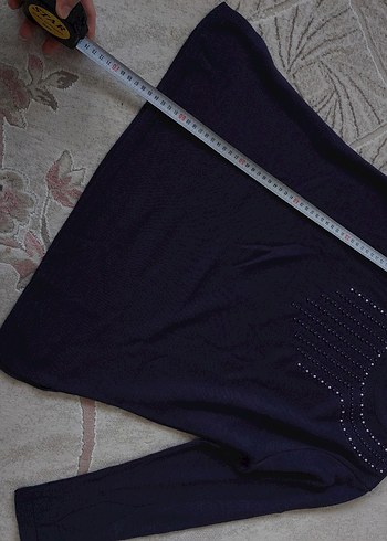 mor triko kazak bluz inci boncuk detaylı - Görsel 3