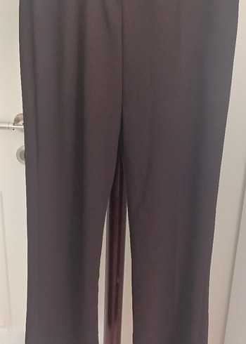 xl Beden kahverengi Renk Kahverengi Kadın Kumaş Pantolon ispanyol paça