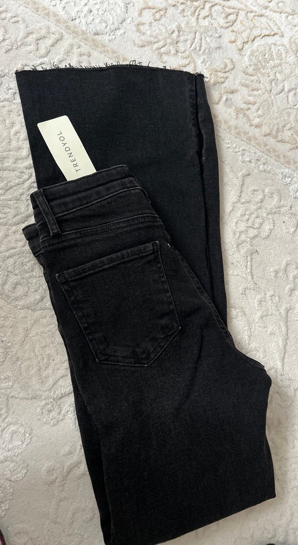 Gri Regular Fit Midi Kadın Kot Pantolon - Görsel 5