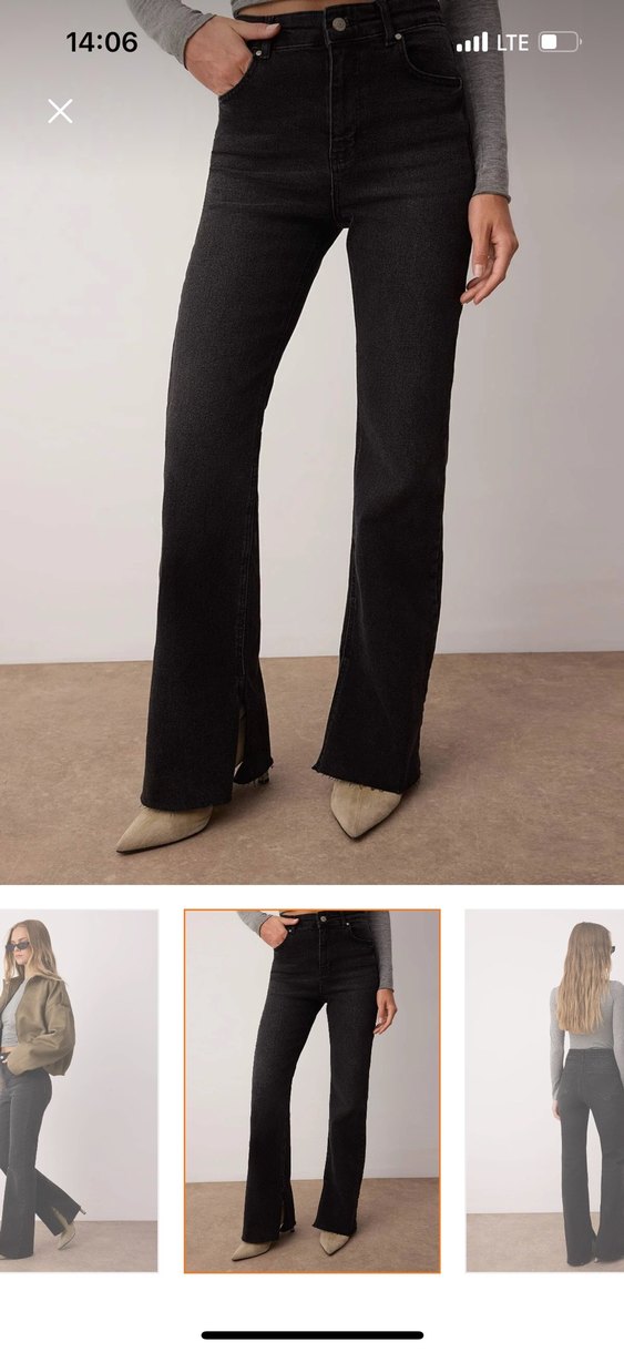 Gri Regular Fit Midi Kadın Kot Pantolon - Görsel 2