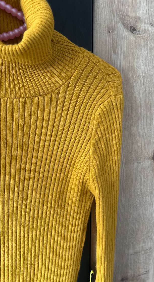 Sarı Balıkçı Yaka Triko Kadın Kazak - Görsel 3