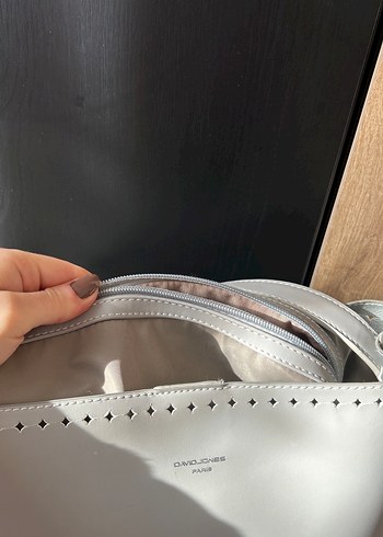 Gri Deri Minimalist Kadın Çanta - Görsel 3