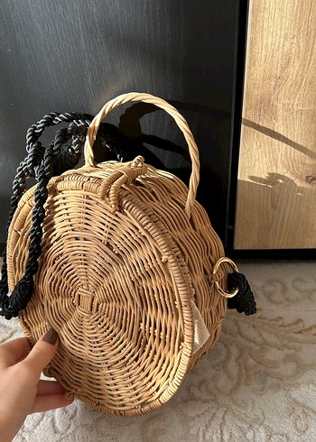 Bej Nakışlı Bohem Örgü Kadın Çanta - Görsel 5