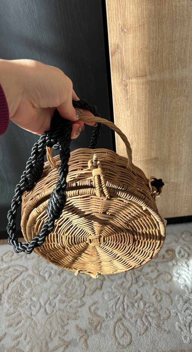 Bej Nakışlı Bohem Örgü Kadın Çanta - Görsel 4