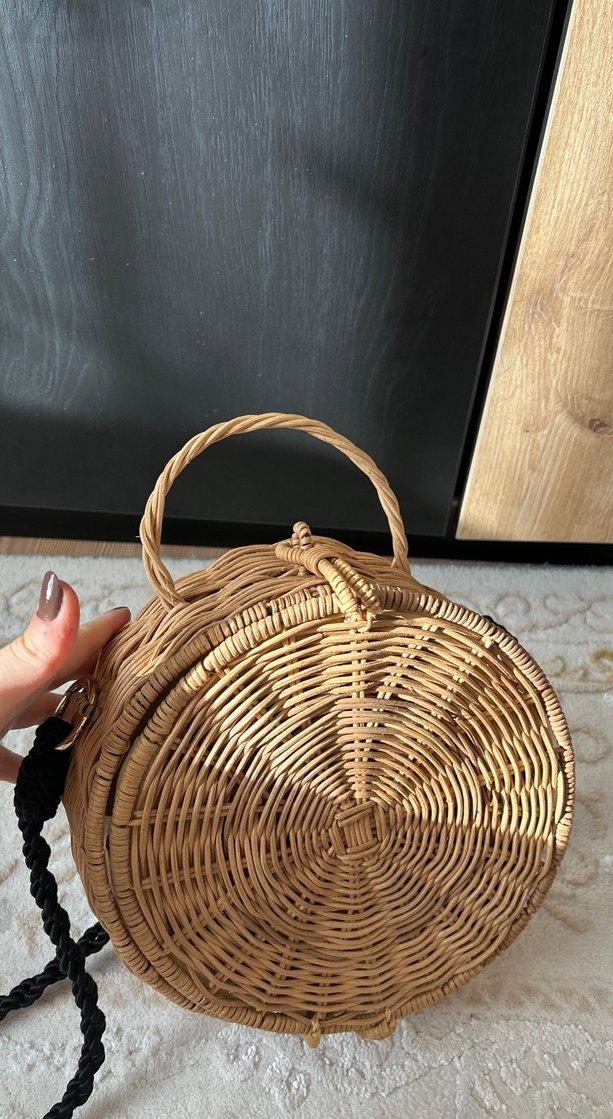 Bej Nakışlı Bohem Örgü Kadın Çanta - Görsel 3