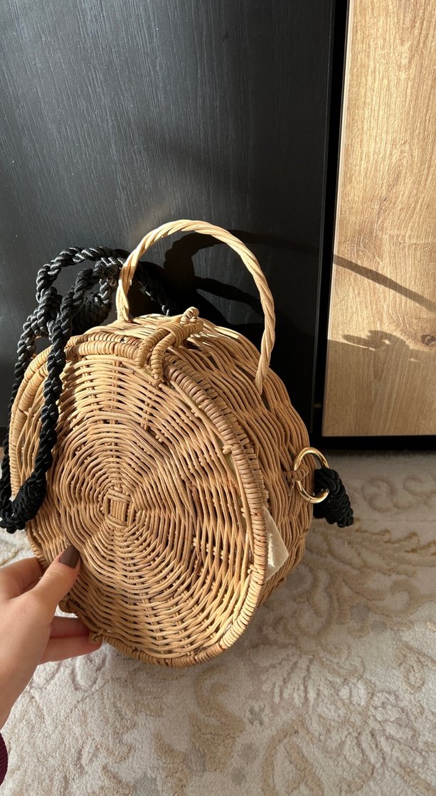 Bej Nakışlı Bohem Örgü Kadın Çanta - Görsel 5