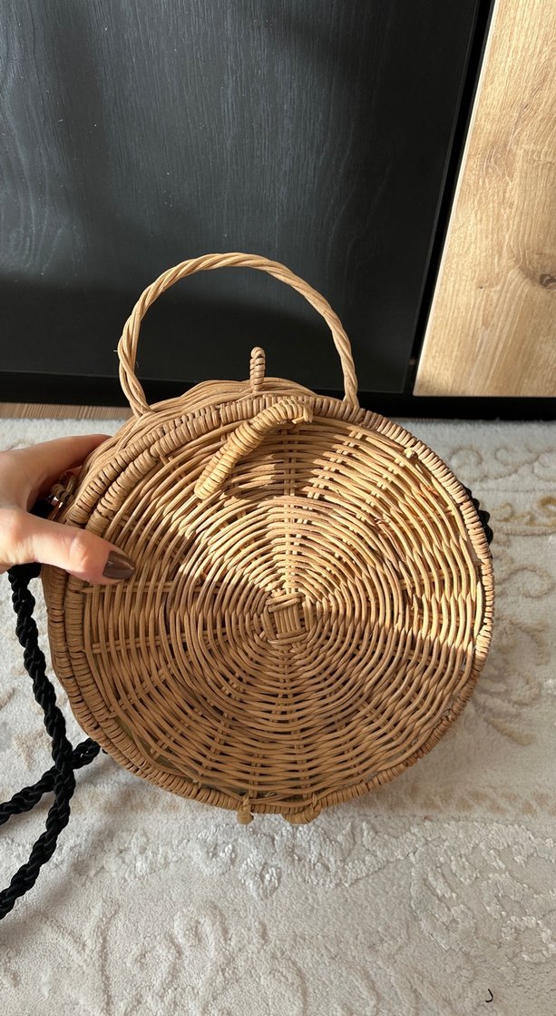 Bej Nakışlı Bohem Örgü Kadın Çanta - Görsel 2