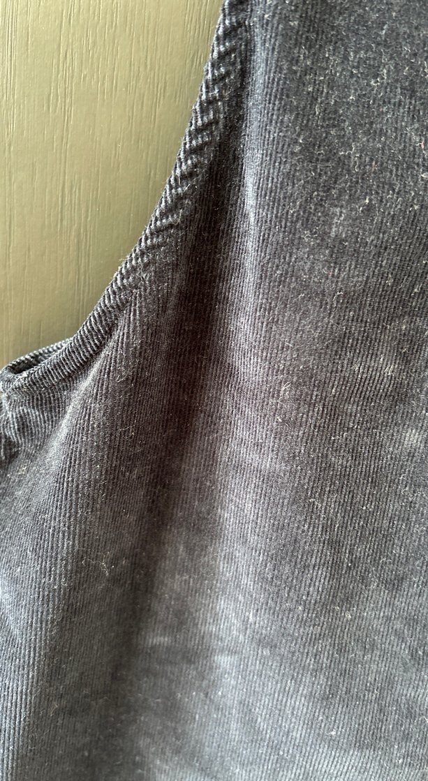 Lacivert Süet Askılı Midi Şort Tulum - Görsel 2