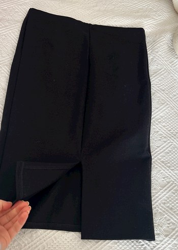 Düğmeli Siyah  Midi Kalem Etek - Görsel 5