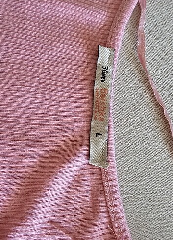 Bershka Düğmeli uzun rahat pembe body 