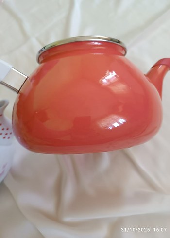 Pembe Flamingo Desenli Renkli Çaydanlık - Görsel 8