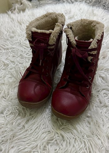 33 Numara Bordo Kürklü Çocuk Bot - Görsel 2