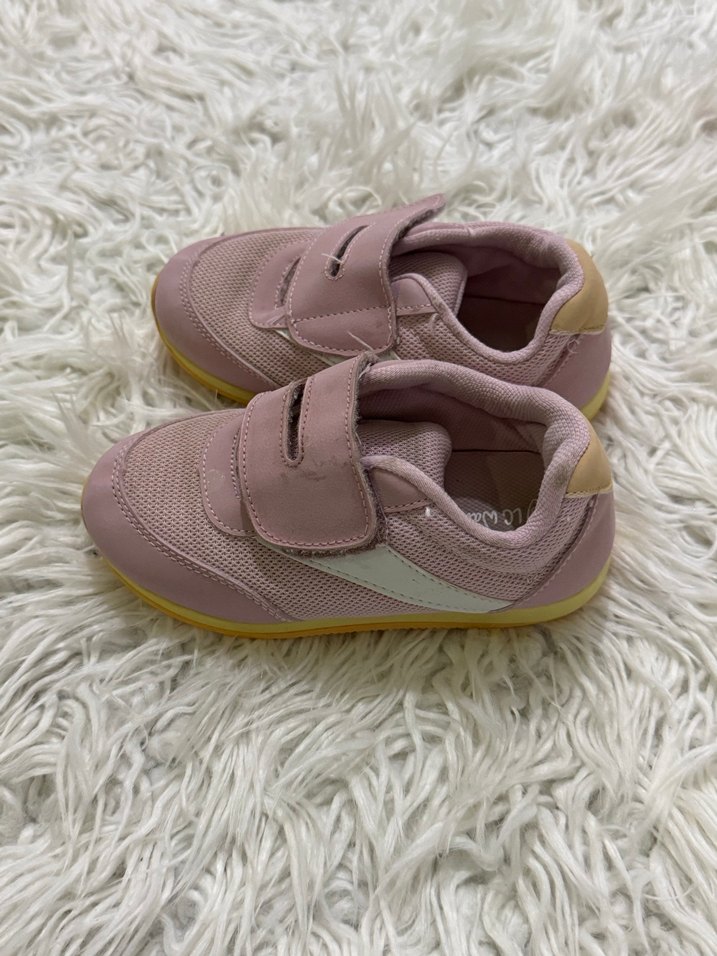 Kız Çocuk Pudra Pembe Cırtcırtlı Spor Ayakkabı - Görsel 2