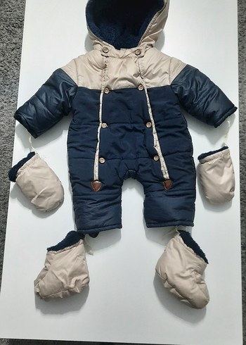 Mavi Bebek Polar Kalın Kış Tulumu - Görsel 2