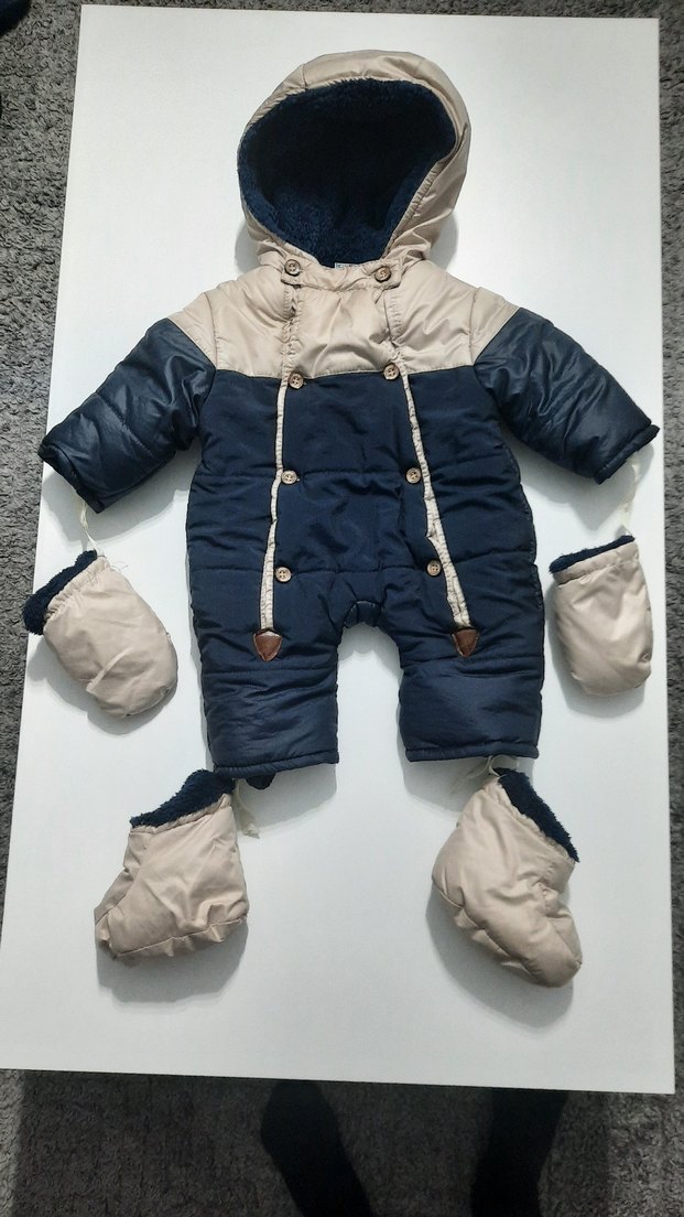 Mavi Bebek Polar Kalın Kış Tulumu - Görsel 2