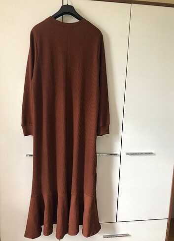 diğer Beden kahverengi Renk moda park fitilli kumaş elbise.