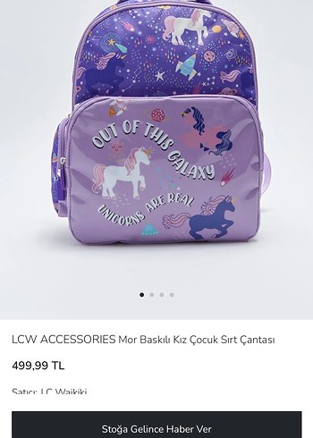 Beden Renk Mor Unicorn Desenli Çocuk Sırt Çantası