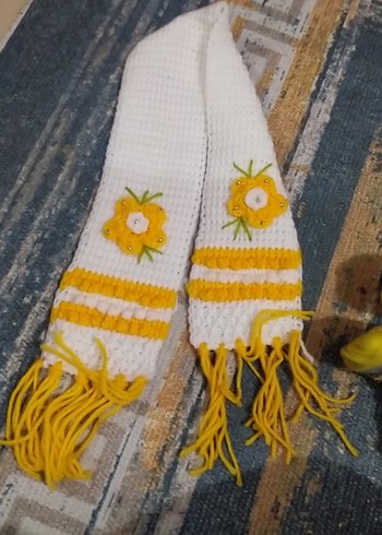 Sarı Beyaz Kareli Bebek Örgü Battaniye - Görsel 6