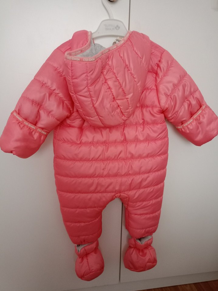 Kapüşonlu Fermuarlı Pembe Bebek Tulumu - Görsel 4