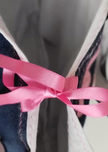 Beden lacivert Renk Pembe Love Detaylı Denim Kadın Çanta