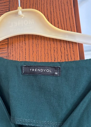 Trendyol & Milla Kemerli Midi Yeşil Elbise
