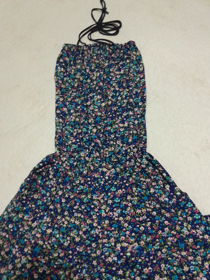 Renkli Bağcıklı Uzun Kadın Tulum - Görsel 2