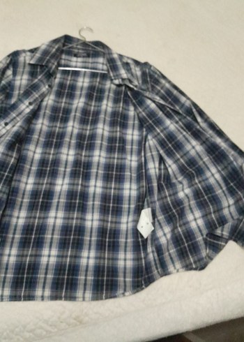 erkek Mavi Ekose Gömlek - Görsel 3