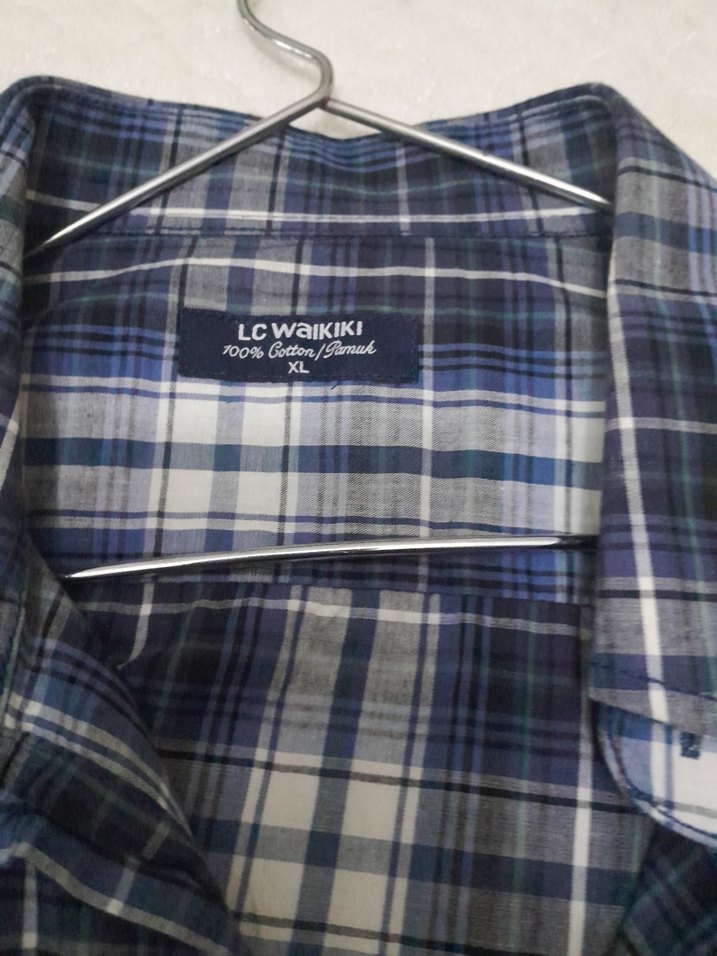 erkek Mavi Ekose Gömlek - Görsel 2