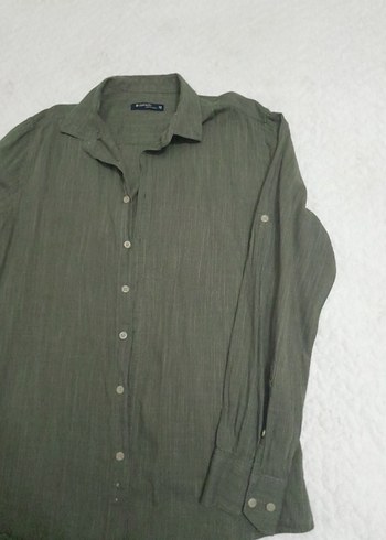 Düğmeli Keten erkek Gömlek - Görsel 3