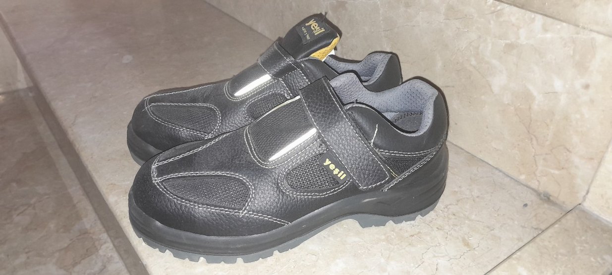 Siyah Biker iş Spor Ayakkabı Velcro - Görsel 2