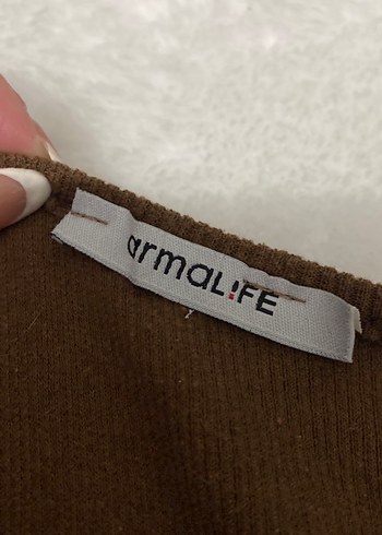 Kahverengi, Uzun Kollu, Kayık Yaka Kadın Kazak - Görsel 2