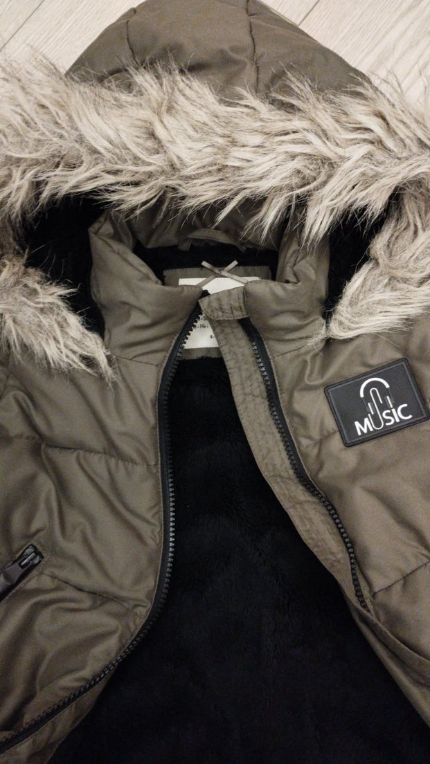 Kürklü Kapüşonlu Kız Çocuk Uzun Boy Mont - Görsel 4